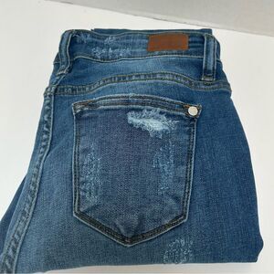Judy‎ Blue Leopard Print Patch Distressed Skinny Fit Jeans Style #8265 Size 7/28